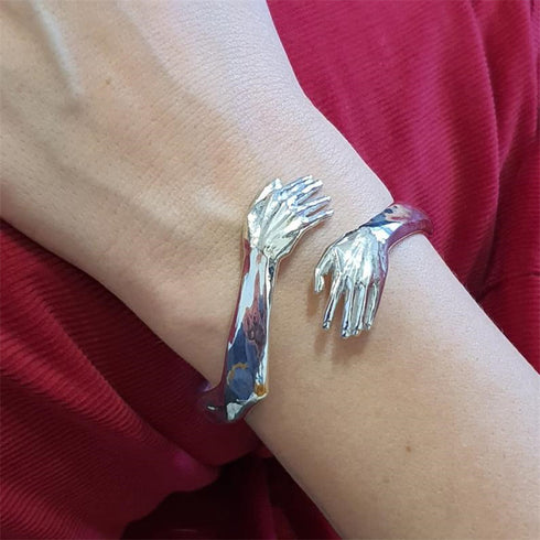 Goth Hand Hug Bracelet For Women Men Cuff Bangle Adjustable Lover Couple Bracelets - ROUTINE FASHION
